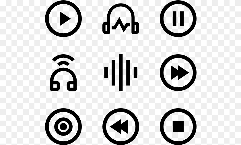 Audio 83 Icons Magnifying Glass Icon Vector, Gray Sticker PNG