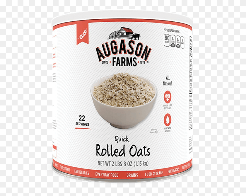 544x609 Augason Farms Quick Rolled Oats Can Barley, Oatmeal, Breakfast, Food HD PNG Download
