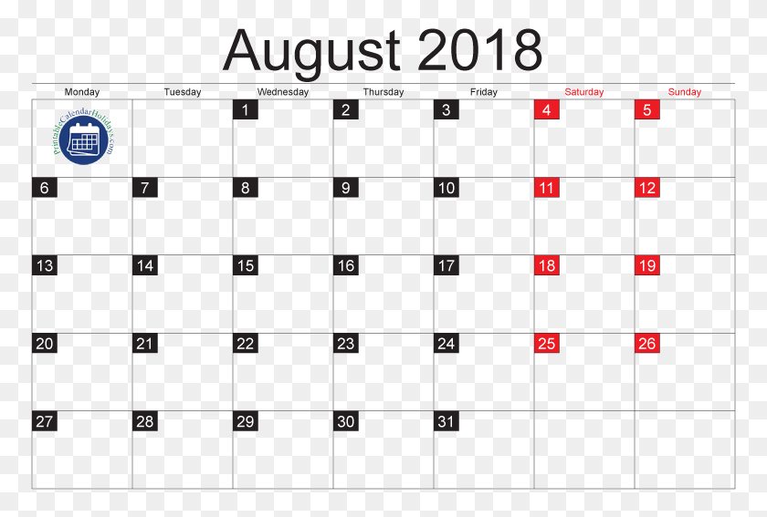 773x507 August 2018 Us Calendar With Holidays For Printing October Full Moon 2018, Text, Scoreboard HD PNG Download