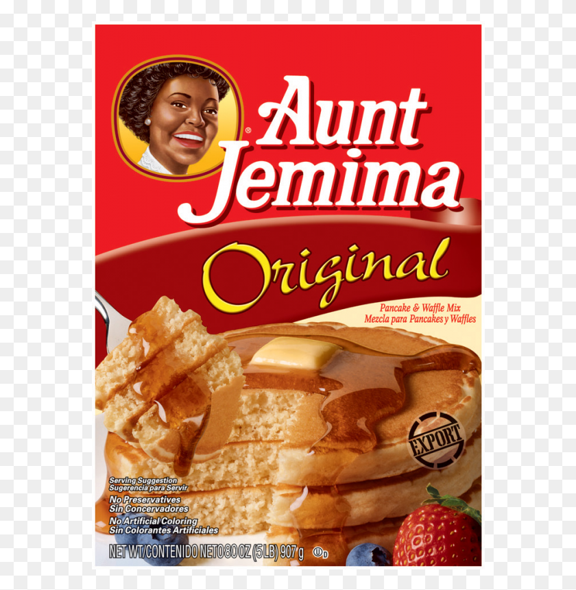 574x801 Aunt Jemima Original Pancake And Waffle Mix Huge 5lb Aunt Jemima Pancake Mix, Person, Human, Advertisement HD PNG Download