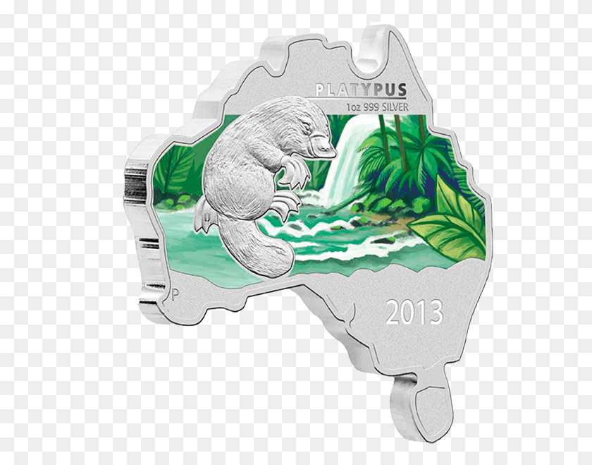 561x599 Australia 2013 1 Platypus Platypus Australian Map Shaped Coin, Nature, Outdoors, Land HD PNG Download