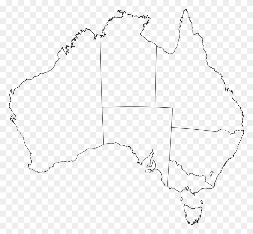 782x720 Australia Continent Geography Map Australia Political Map Outline, Gray, World Of Warcraft HD PNG Download