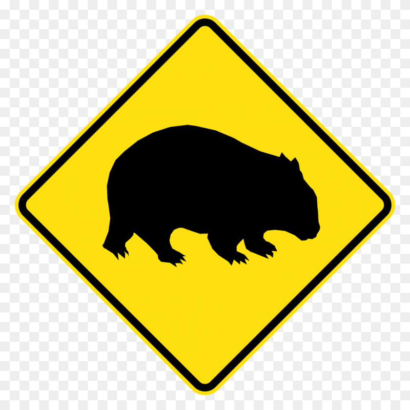 1024x1024 Australia Road Sign W5 V112 Australian Road Sign Wombat, Symbol, Sign, Bear HD PNG Download