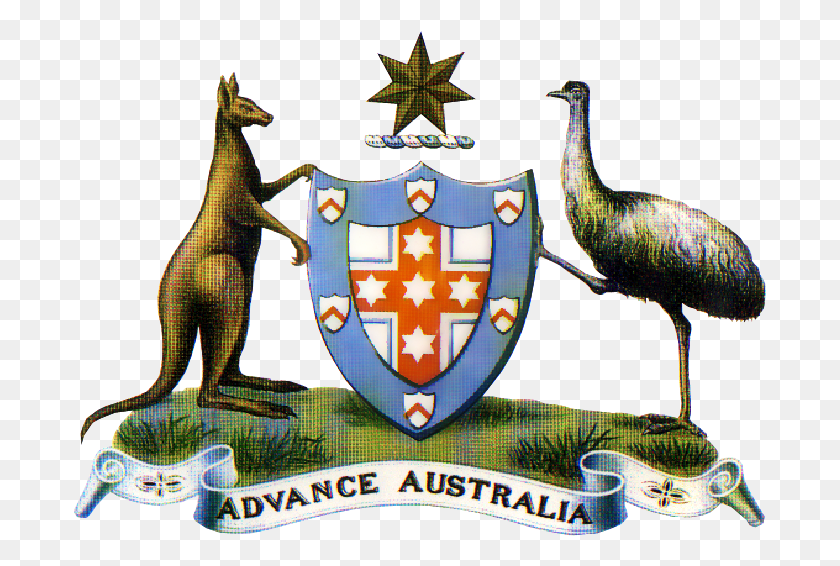 693x506 Австралийский Герб Первый Австралийский Герб, Птица, Животное, Доспехи Hd Png Скачать
