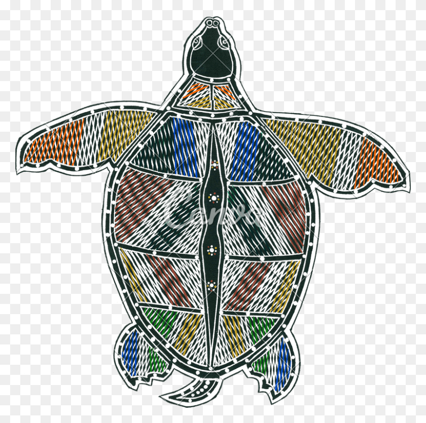 800x795 Australian Drawing Sea Turtle Australian Aboriginal Turtle, Pattern, Tennis Racket, Racket HD PNG Download