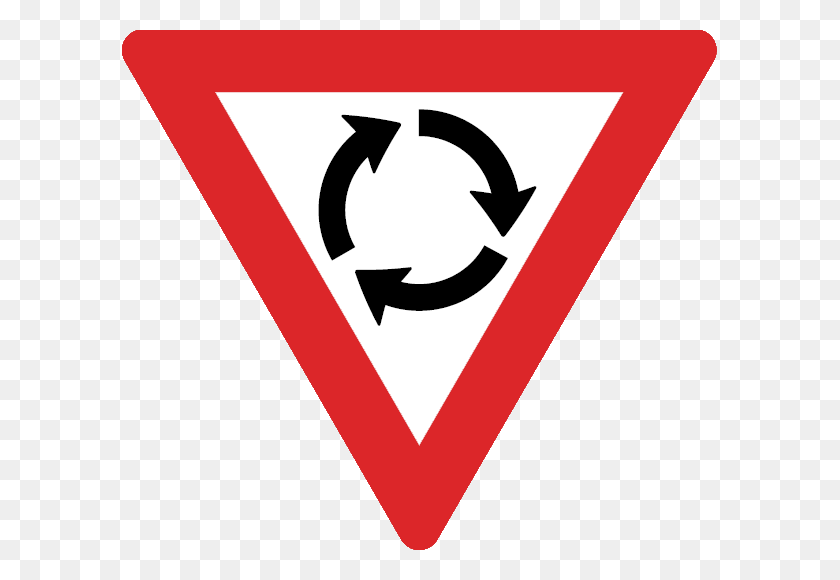 595x520 Australian Roundabout Warning Sign Round About Sign, Symbol, Recycling Symbol, Logo HD PNG Download