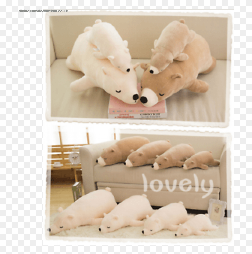 718x786 Authentic Super Soft Feather Cotton Polar Bear Plush Stuffed Toy, Pillow, Cushion, Furniture HD PNG Download