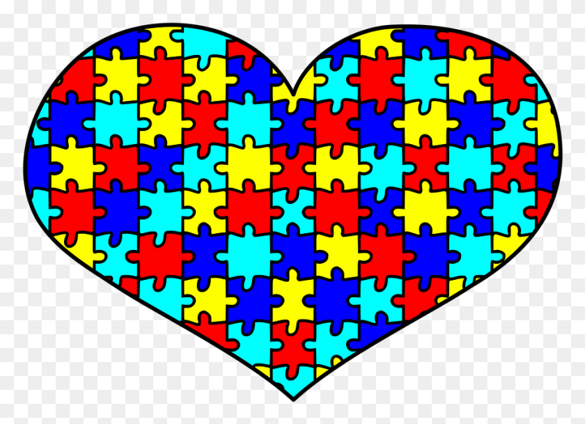 907x639 Autism Awareness Puzzle Heart Love Autistic Autism Awareness Heart, Jigsaw Puzzle, Game, Photography HD PNG Download