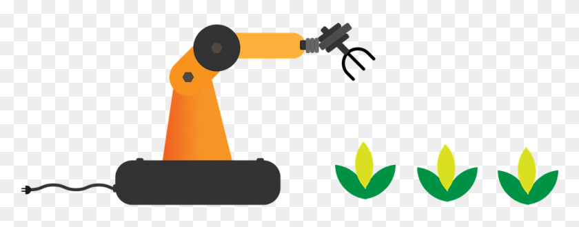 961x332 Робот-Робот Для Посадки Садоводства Робот, Инструмент, Молоток Png Скачать