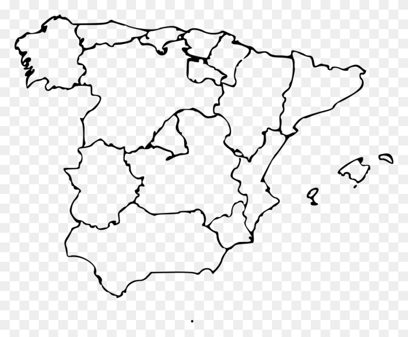 921x750 Autonomous Communities Of Spain World Map Blank Map Blank Regions Of Spain, Gray, World Of Warcraft HD PNG Download