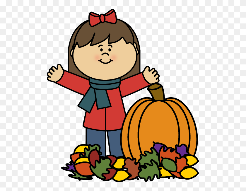 520x592 Autumn Girl Clip Art Kids Autumn Clipart, Plant, Halloween, Pumpkin HD PNG Download