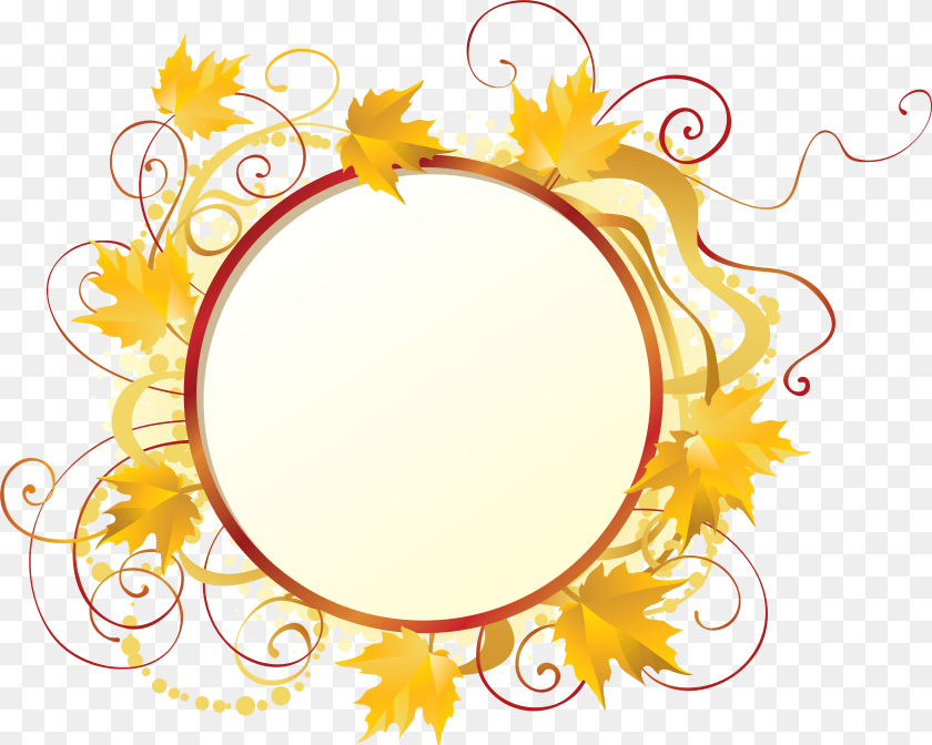 5841x4675 Autumn Leaves Circle, Leaf, Plant, Oval, Adult Sticker PNG