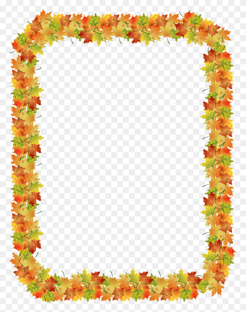 1771x2288 Autumn Nature Borders Clip Art Clipart Free Autumn Leaf Border Clip Art, Plant, Flower, Blossom HD PNG Download