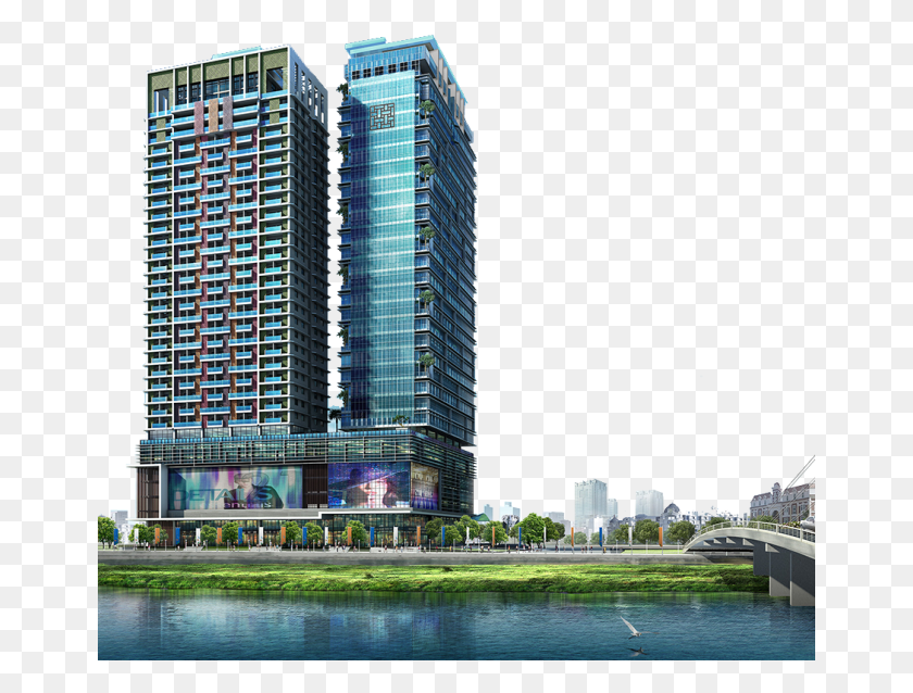 661x578 Available Diamond Twin Tower Phnom Penh, Condo, Housing, Building HD PNG Download