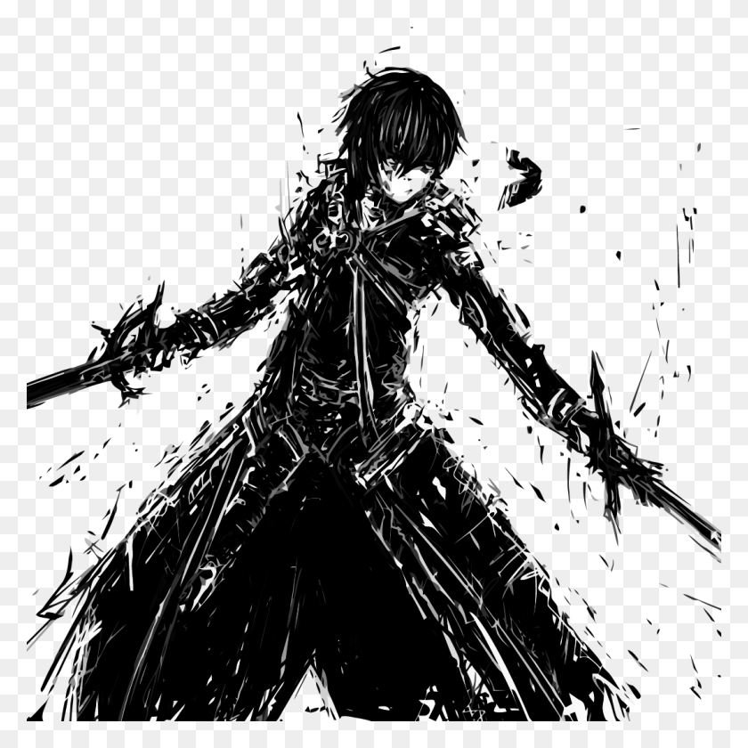 1080x1080 Avatar Id Anime Sword Black And White, Person, Human HD PNG Download