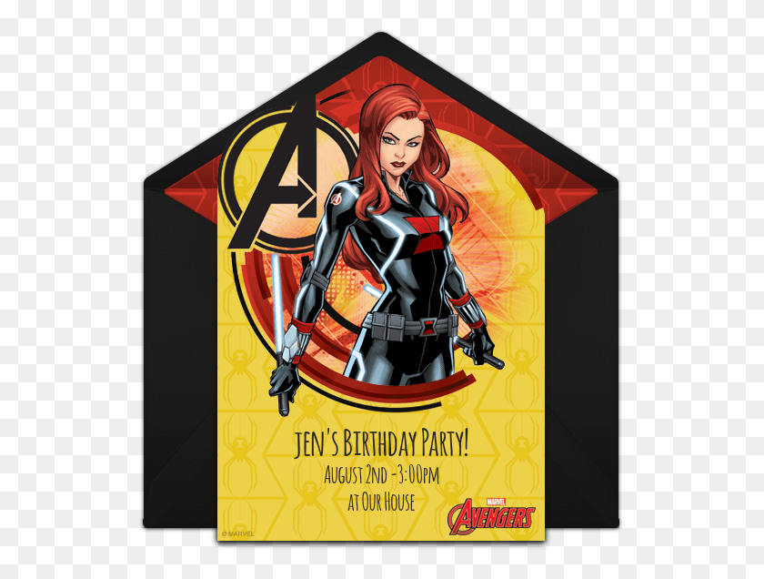 535x576 Avengers Black Widow Online Invitation The Avengers, Poster, Advertisement, Flyer HD PNG Download