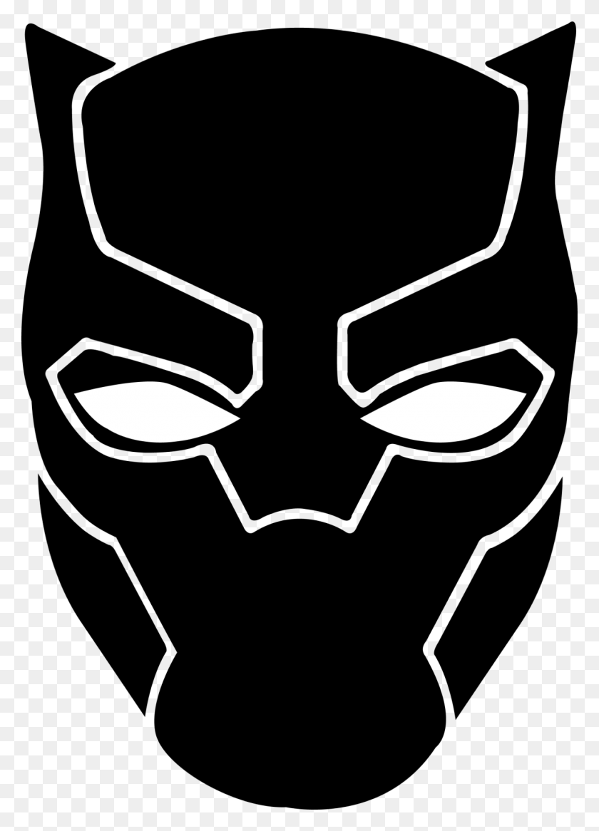 1200x1703 Мстители Клипарт Черно-Белое Изображение Лица Черной Пантеры, Маска Hd Png Скачать