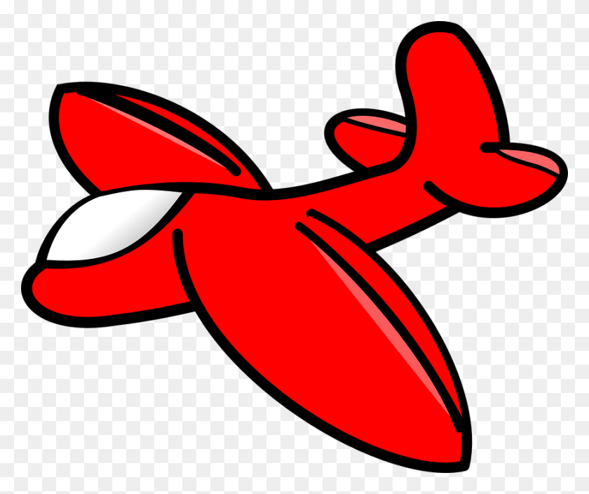871x720 Avion Dibujo Animado Red Plane Clip Art, Animal, Fish, Sea Life Hd Png