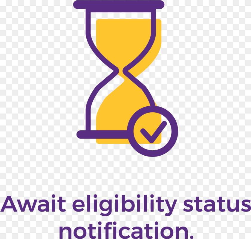 Await Eligibility Status Notification, Hourglass, Device, Grass, Lawn Sticker PNG