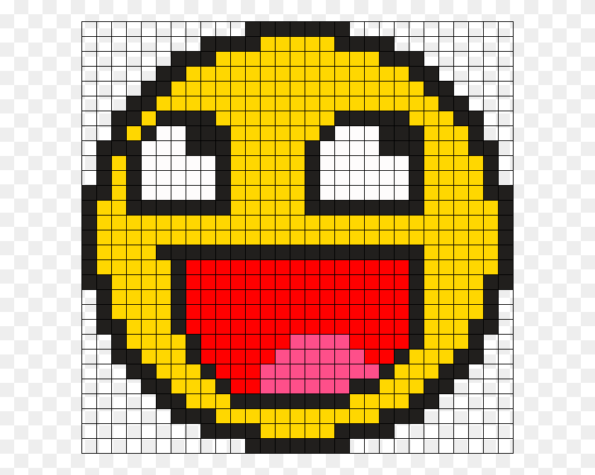 610x610 Awesome Face Perler Bead Pattern Bead Sprite Central City Brewing Co Ltd, Pac Man, Scoreboard, Logo HD PNG Download