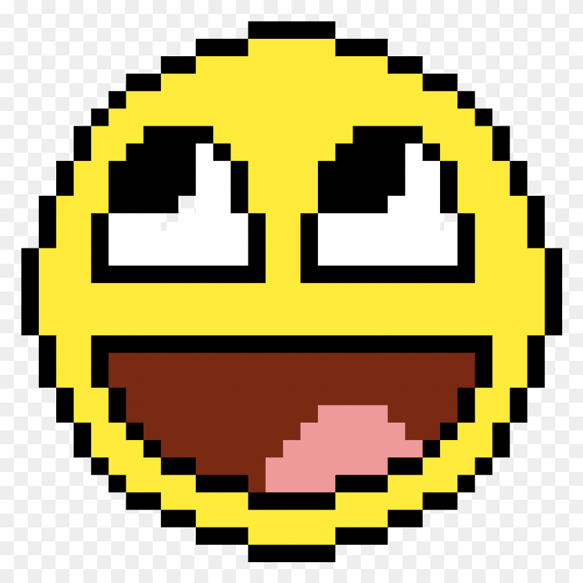 1055x1055 Awesome Face Pixel Art Emoji, Pac Man, First Aid, Car Descargar Hd Png