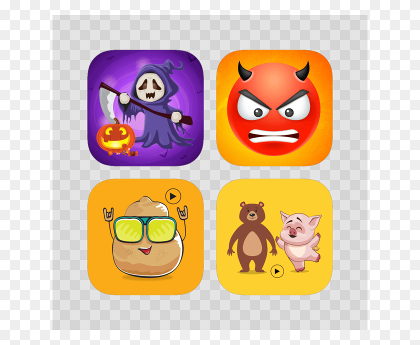 630x630 Awesome Halloween Character With Devil Amp Mixed Emoji Cartoon, Sunglasses, Accessories, Accessory Descargar Hd Png