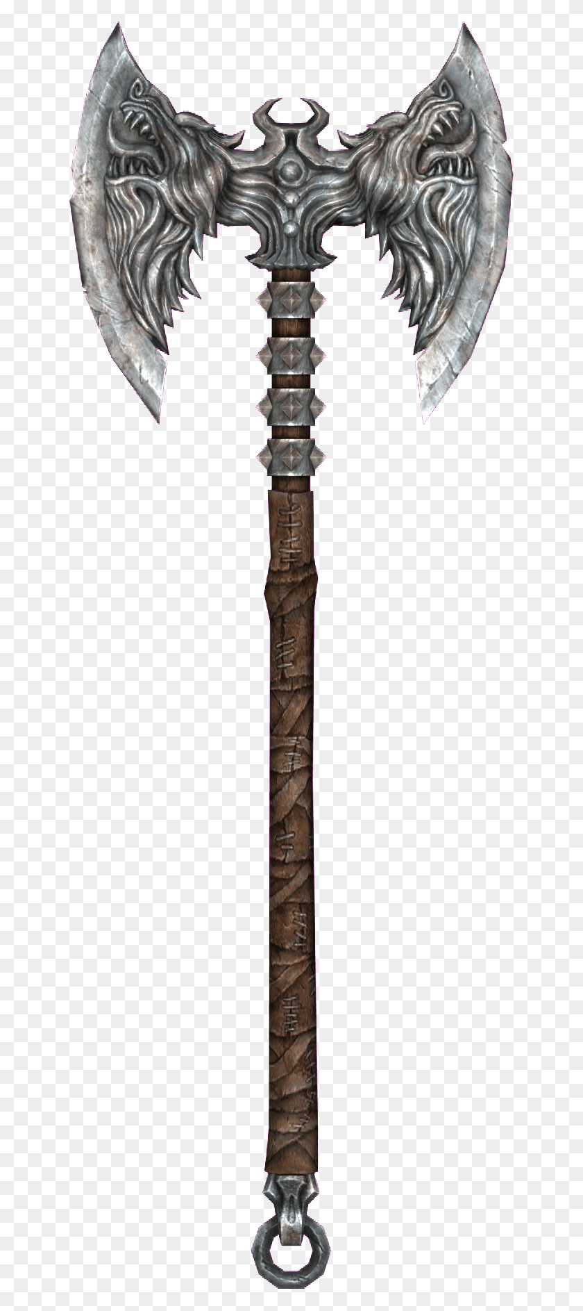 645x1827 Ax Drawing Double Bladed Axe Skyrim Axe, Sword, Blade, Weapon HD PNG Download