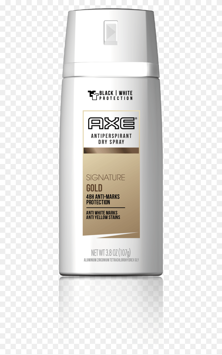 395x1282 Axe Gold Signature Dry Spray Cosmetics, Label, Text, Bottle HD PNG Download