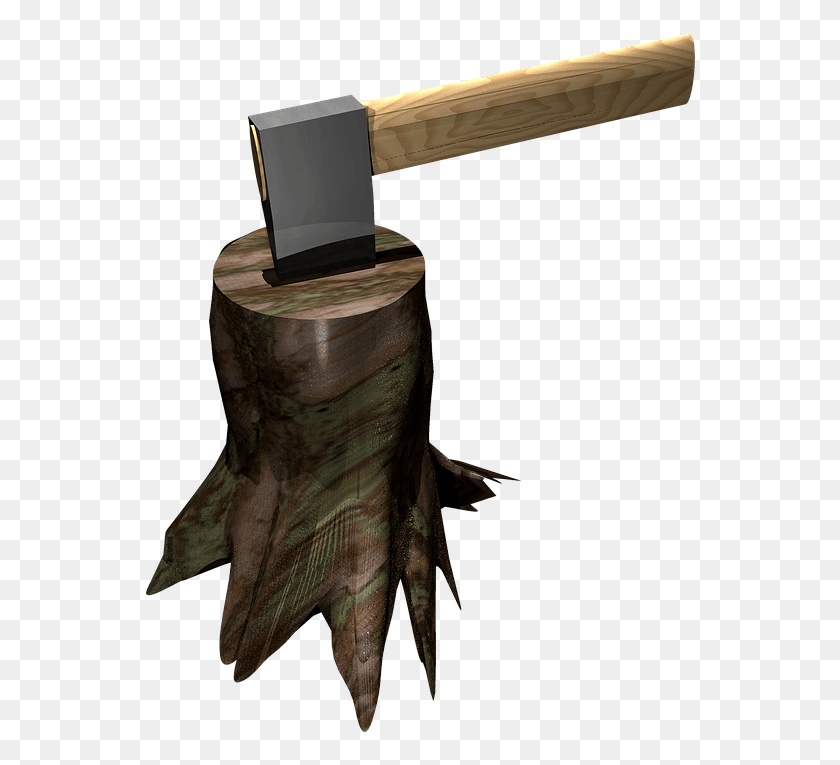 556x705 Axe Log Isolated Tribe Woodworks Wood Chop Miniature Axe And Log, Tool, Tree Stump HD PNG Download