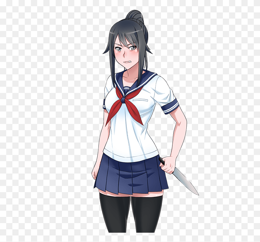 447x721 Ayano Aishi Drawn By Kjech Yandere Chan Angry, Clothing, Apparel, Costume HD PNG Download