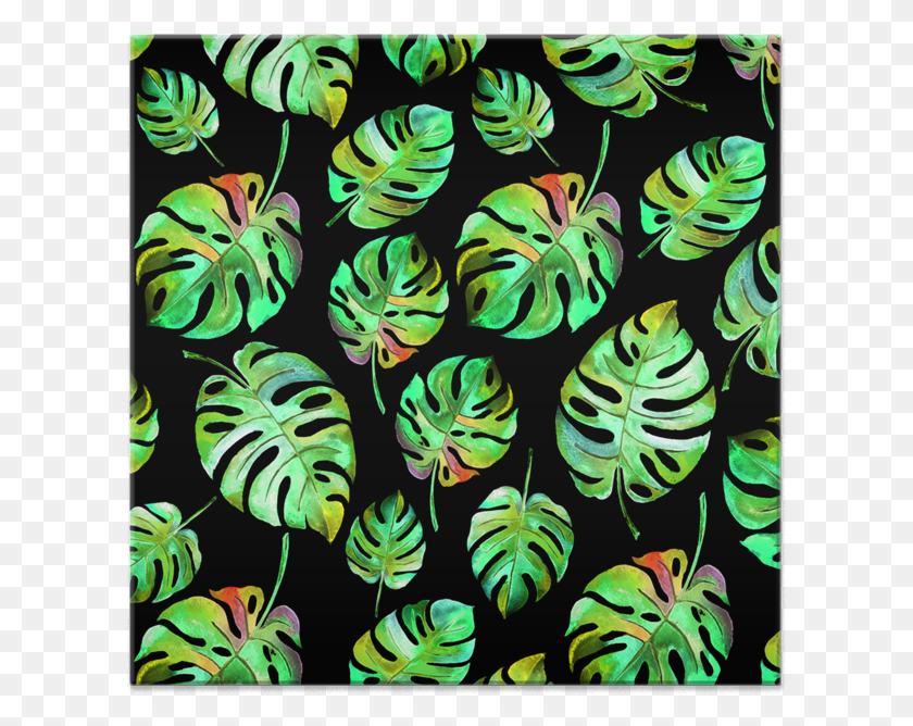 607x608 Descargar Png Azulejo Folhas Tropicais Iii De Vitor Costana Ropa, Patrón, Diseño Floral, Gráficos Hd Png