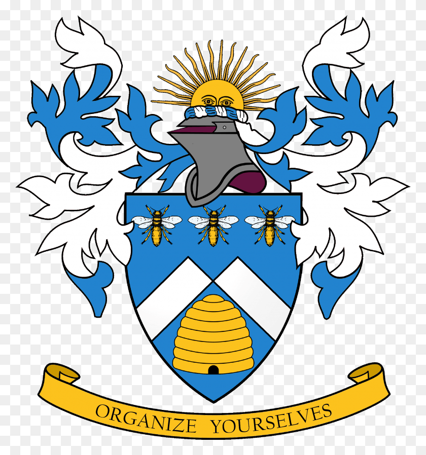2522x2712 Azure A Chevron Fracted Argent In Chief Three Bees Coat Of Arms Beehive, Poster, Advertisement, Symbol HD PNG Download