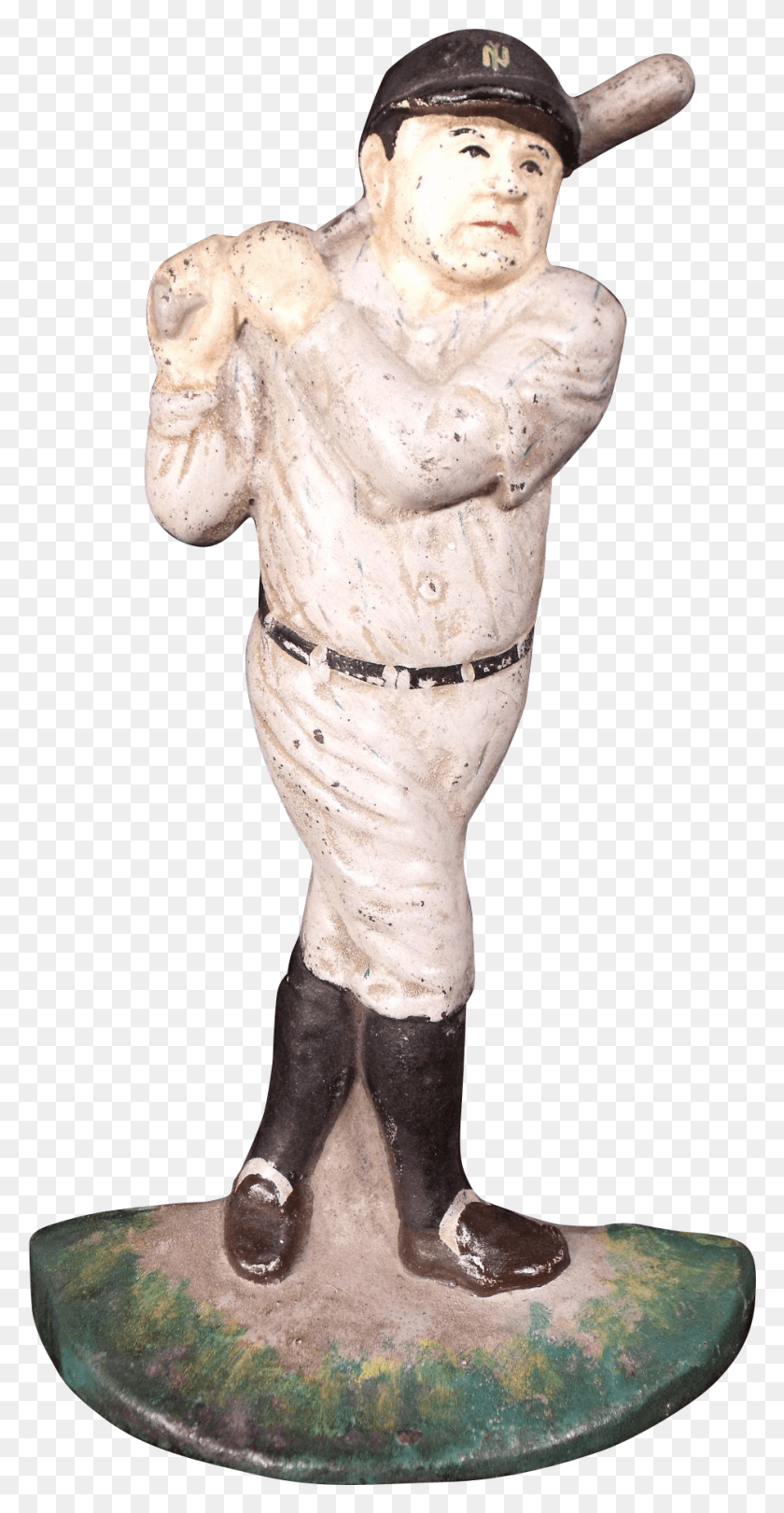 941x1883 Babe Ruth Iron Doors Door Stop New York Yankees Figurine, Torso, Person, Human HD PNG Download