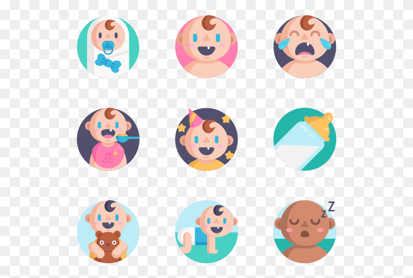 529x505 Baby Baby Flat Icon, Face, Text, Symbol HD PNG Download