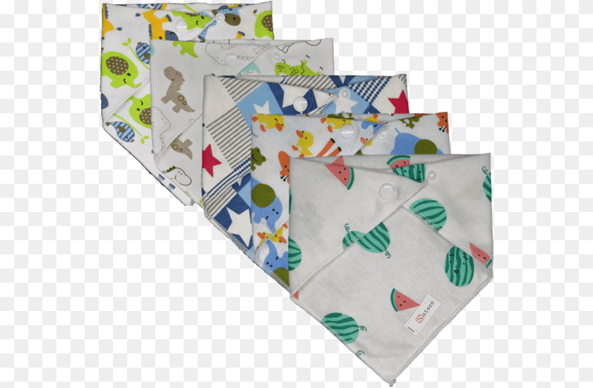 Baby Bandana Bib 5pc Pack Patchwork, Diaper PNG