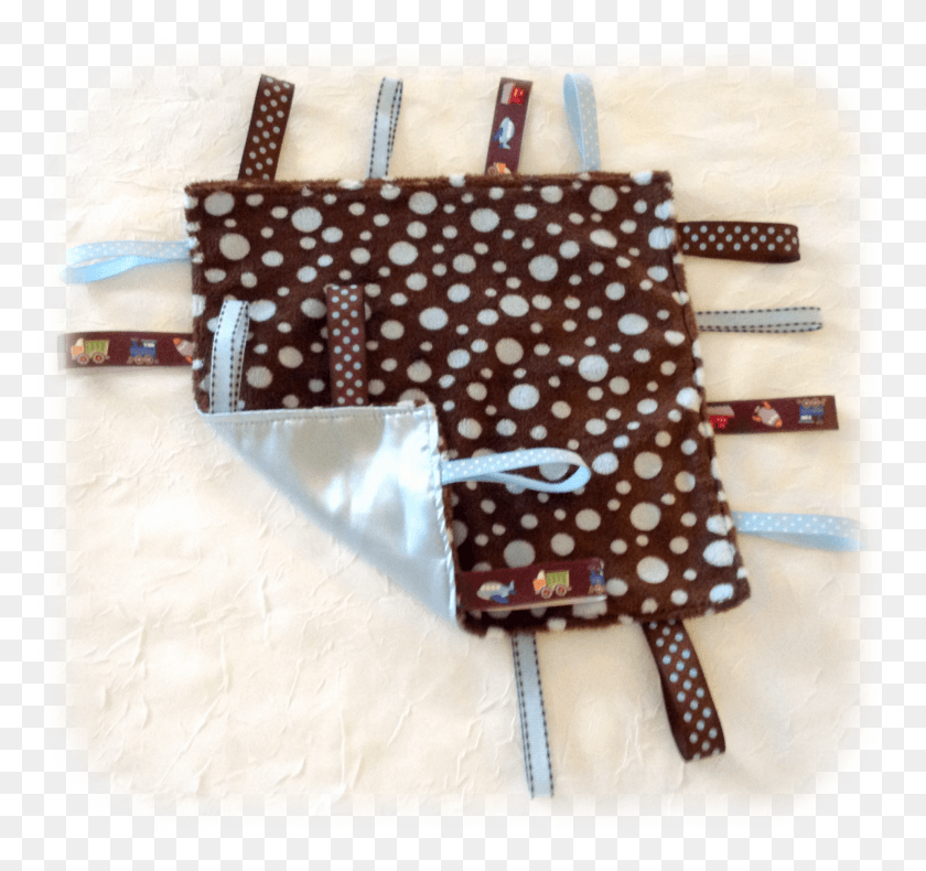 2045x1916 Baby Blue Polka Dots On Brown Fleece Small Taggie Blanket Polka Dot HD PNG Download