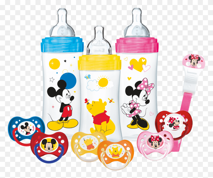 2295x1897 Baby Bottles Lollipop Child Pacifier Mickey Mouse Baby Bottles Mickey Mouse, Bottle, Shaker, Plastic HD PNG Download