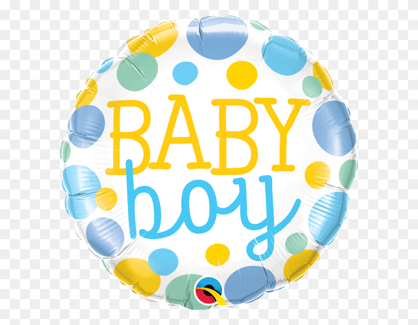 600x592 Baby Boy Dots Mylar Balloon Free Clip Art Baby Balloons, Ball, Birthday Cake, Cake HD PNG Download