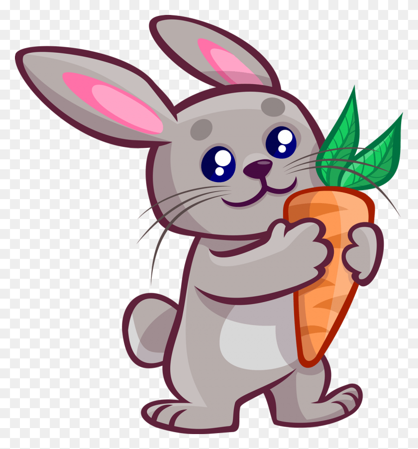 1200x1296 Мультфильм Кролик С Морковкой, Млекопитающее, Животное, Дикая Природа Png Скачать