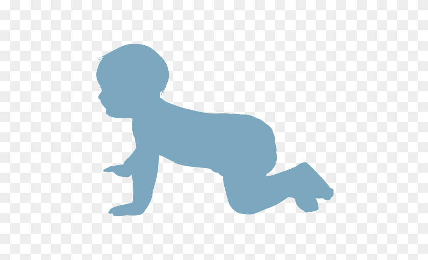 Baby Crawling Silhouette, Kneeling, Person PNG