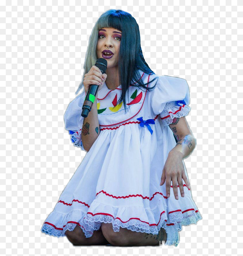 562x826 Baby Cry Crybaby Melanie Martinez Melaniemartinez Melanie Martinez Stage Outfits, Microphone, Electrical Device, Person HD PNG Download