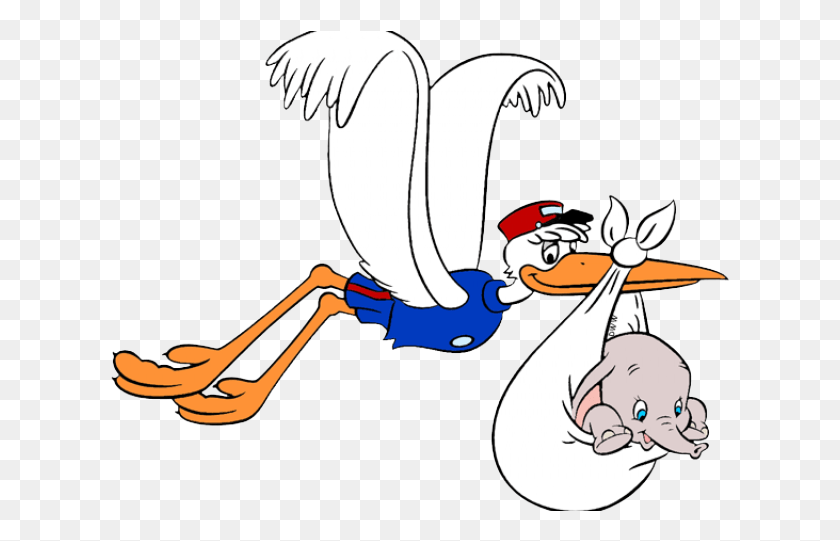 621x481 Baby Dumbo And Stork, Text, Animal, Mammal HD PNG Download