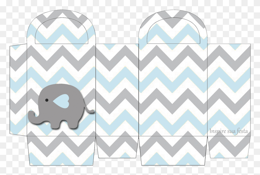 1454x942 Baby Elephant In Grey And Light Blue Chevron Free Printable Bolsitas De Elefante Para Baby Shower, Rug, Poster, Advertisement HD PNG Download