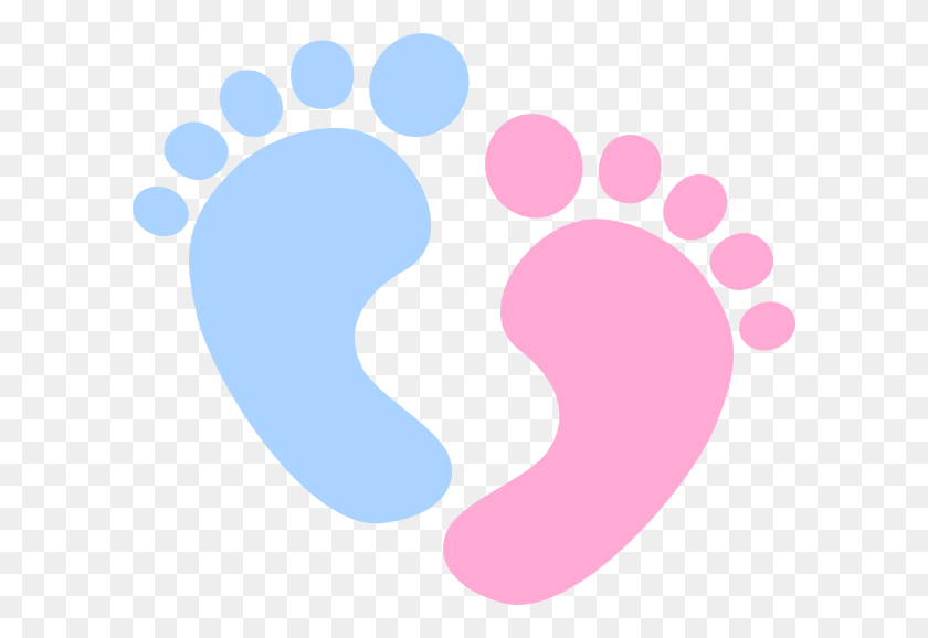600x518 Baby Feet Blue And Pink Baby Footprints, Footprint, Purple HD PNG Download