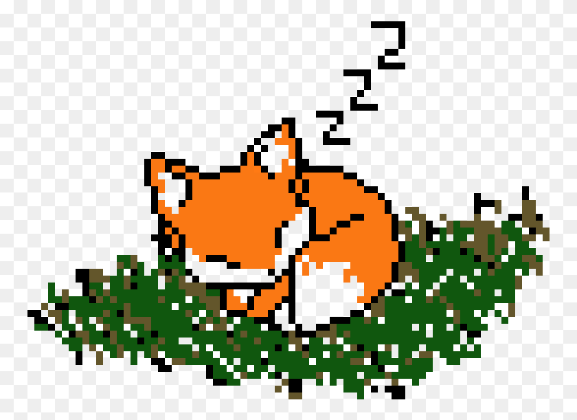 761x551 Baby Fox Nesting Cute Fox Pixel Art, Plant, Rug, Pac Man HD PNG Download