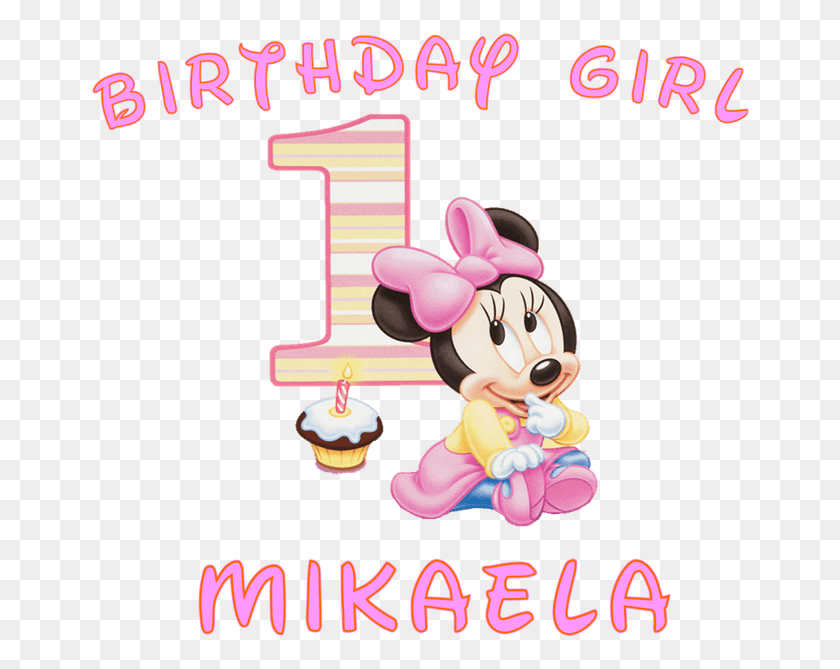662x609 Baby Girl First Birthday Clipart Todo Sobre Clipart Minnie Mouse Primer Cumpleaños, Número, Símbolo, Texto Hd Png Descargar