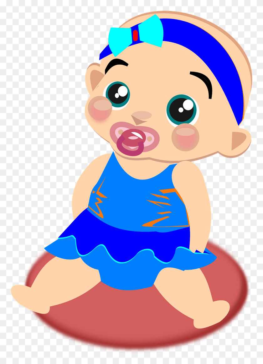 907x1280 Baby Girl Infant Cute Pacifier Image Anak Bayi Perempuan Animasi, Graphics, Female HD PNG Download