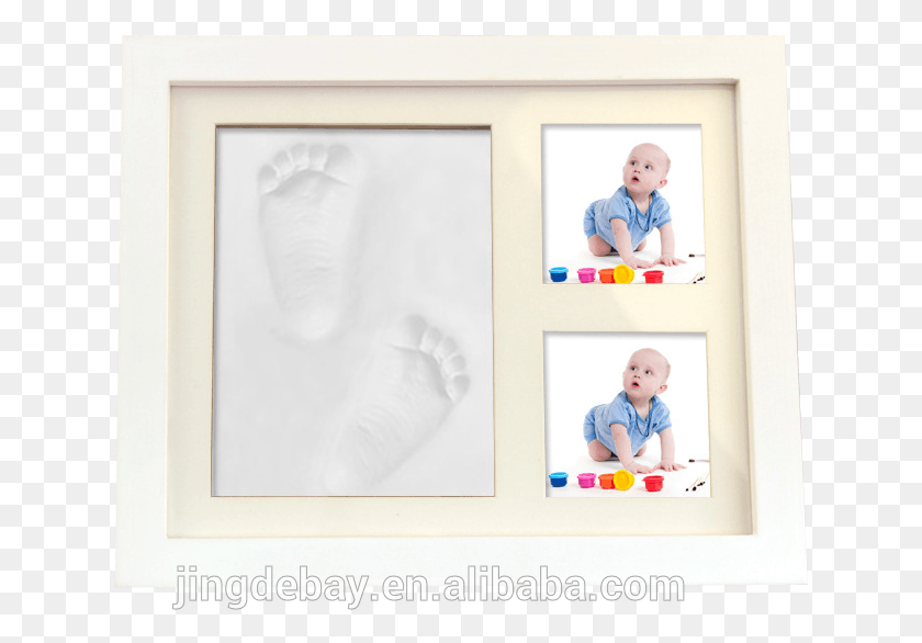 633x526 Baby Hand Print Handprint Footprint Photo Frame Baby Picture Frame, Person, Human, Newborn HD PNG Download