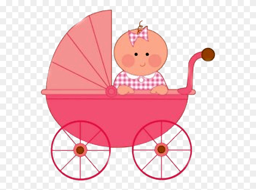 573x564 Baby In Stroller Baby Girl In Stroller, Vehicle, Transportation, Furniture HD PNG Download