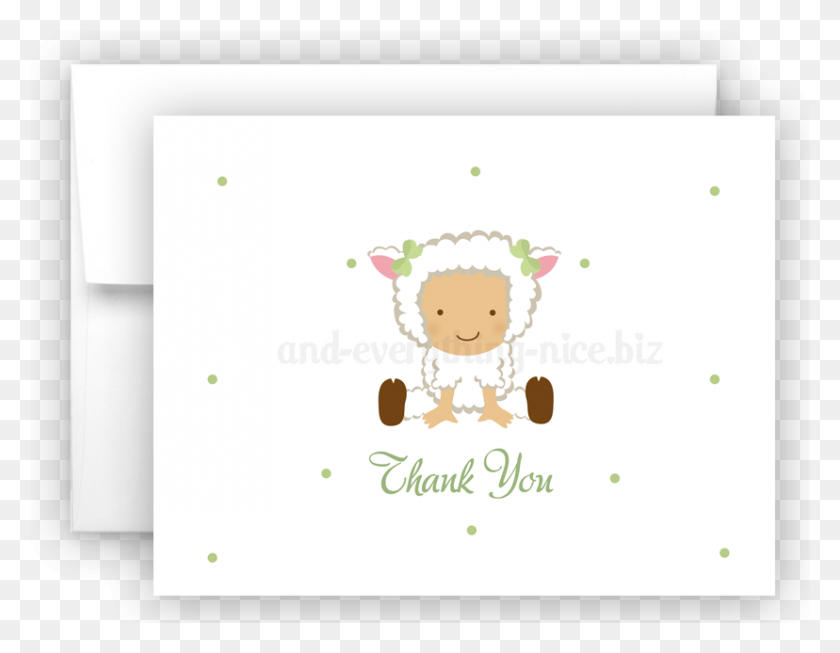 828x630 Baby Lamb Printed Thank You Cards Folded Flat Note Lamb Thank You, Envelope, Mail, Greeting Card HD PNG Download